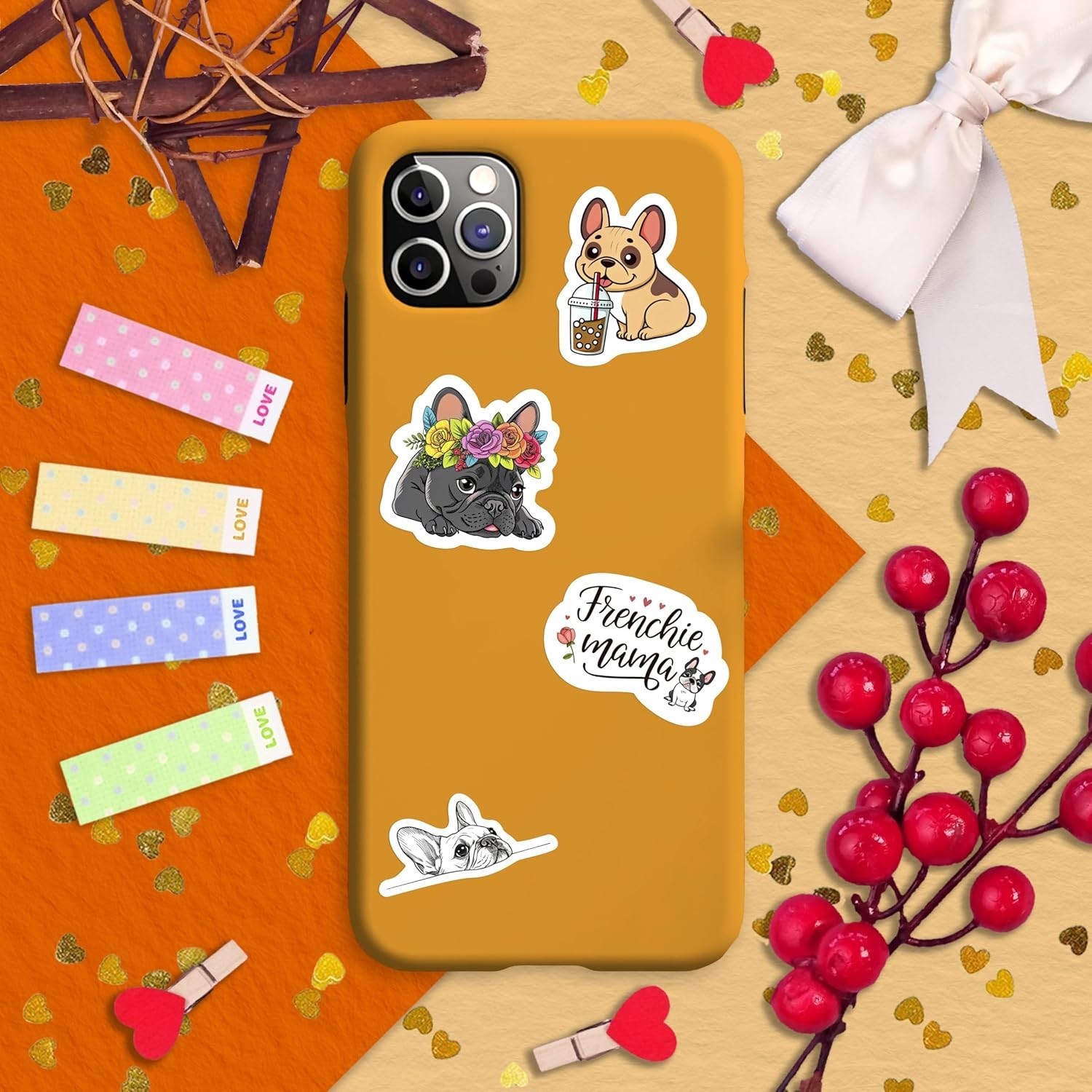 Durable French Bulldog Vinyl Sticker Pack – 100 Waterproof Stickers for All Ages