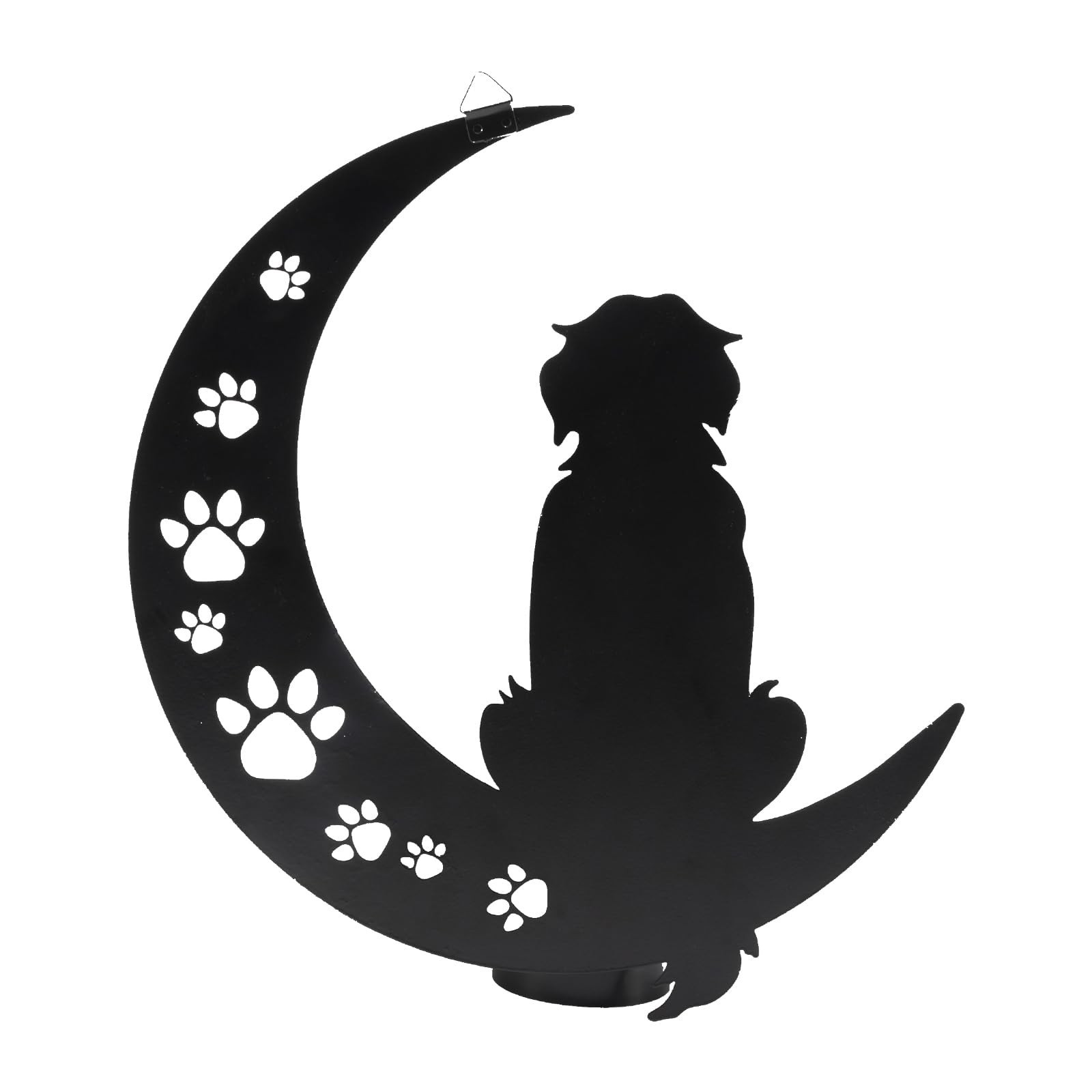 VZVXCC Dog Metal Wall Art Outdoor Decor- 12" Black Metal Wall Sculpture Statu…