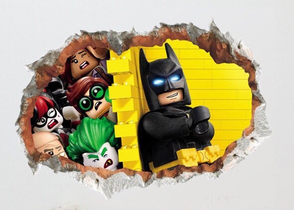 Large Lego Batman Wall Sticker Removable Decal Kids Nursery Decor USA FAST SHIP