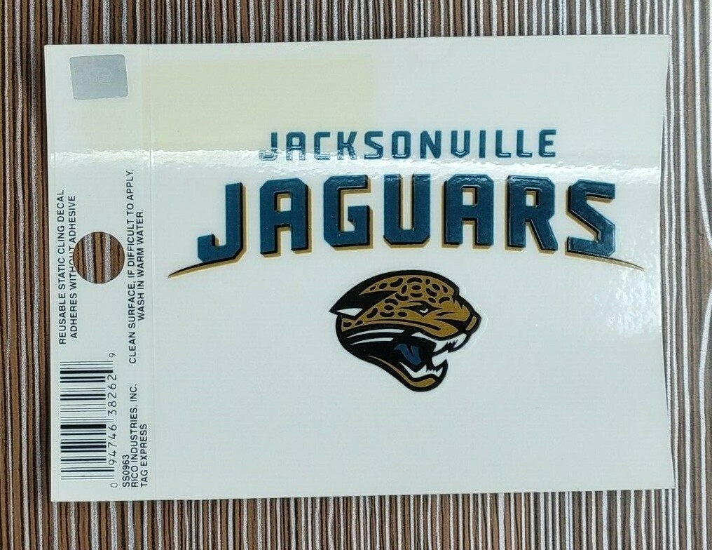Jacksonville Jaguars Small Static-Cling Window Decal Sticker – Approx 3" x 4"