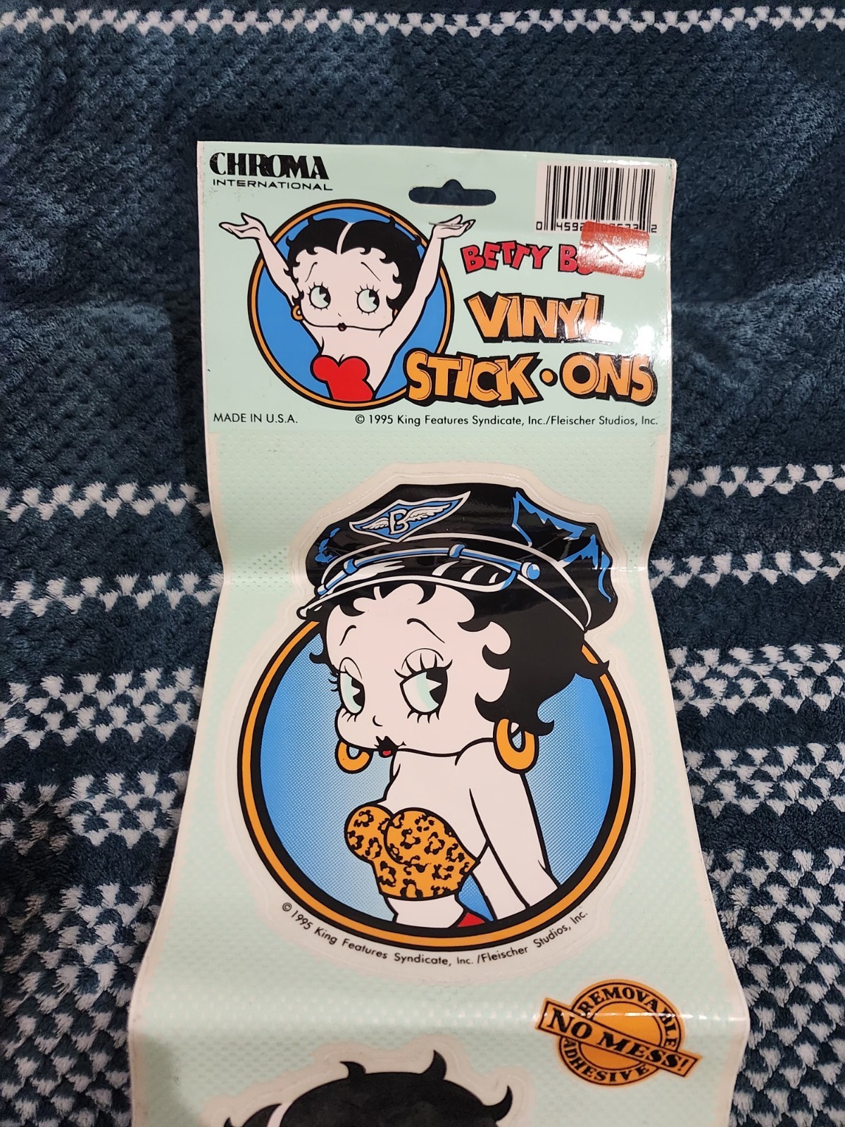 Betty Boop Police Officer Cop Vinyl Stick-On 1995 Chroma Car Window Sticker NEW