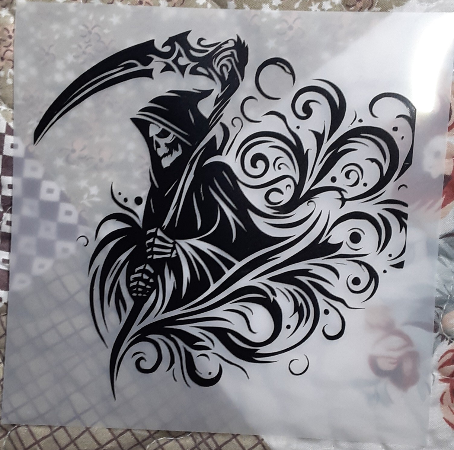 Grim Reaper Decal 5×5 Choose Color, Car, Home, Crafting
