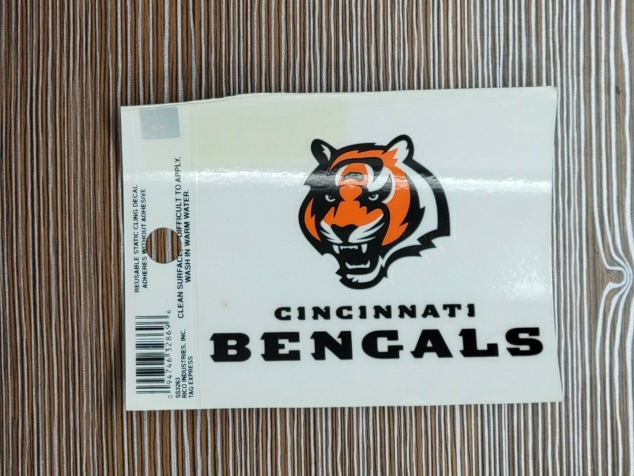 Cincinnati Bengals Small Static-Cling Window Decal Sticker – Approx 3" x 4"