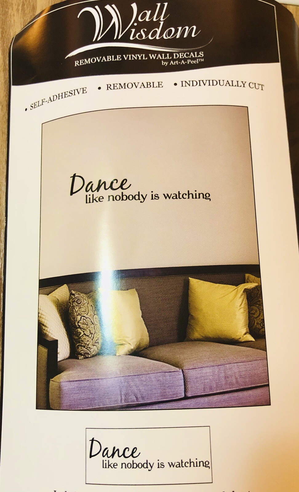DANCE LIKE NOBODY IS WATCHING Quote Vinyl removable Wall Decal Decor Sticker