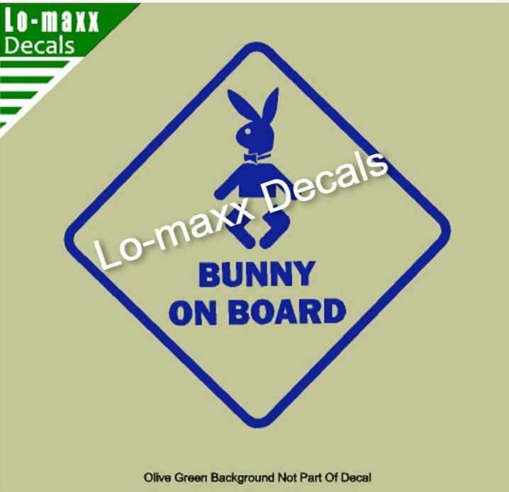 Bunny On Board Funny Original Design Superior Quality Die Cut Vinyl Decal