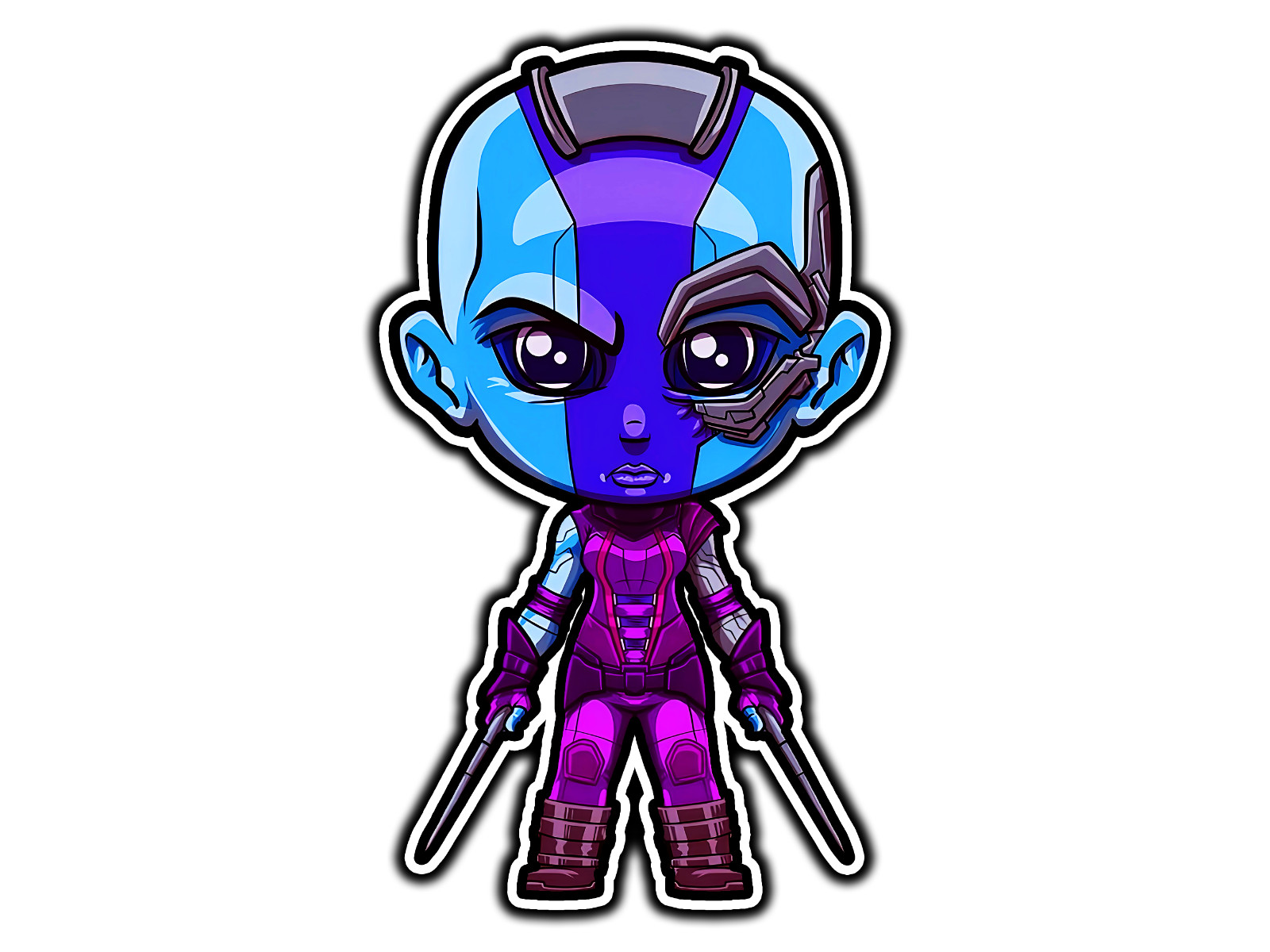 #0890 Nebula Chibi Superhero Sticker Waterproof Vinyl Decal Die-Cut Car