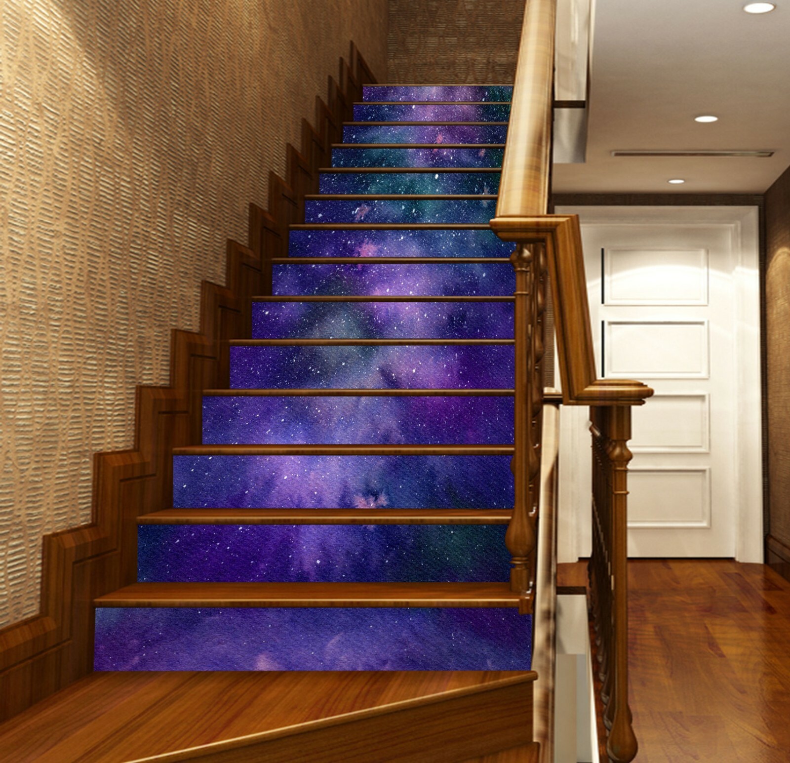 3D Dreamy Purple ZHU999 Stair Risers Decoration Photo Mural Vinyl Wallpaper Amy