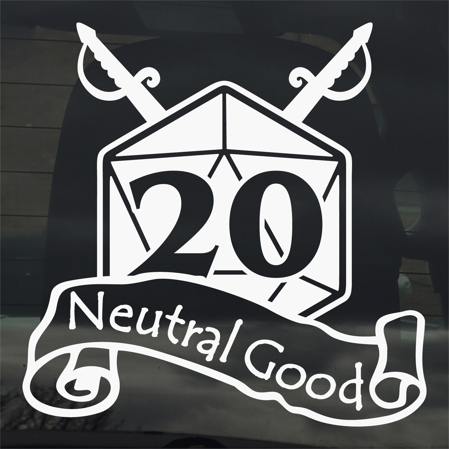 Neutral Good D20 Vinyl Sticker Decal Gaming RPG TTRPG Role Play Car Laptop More