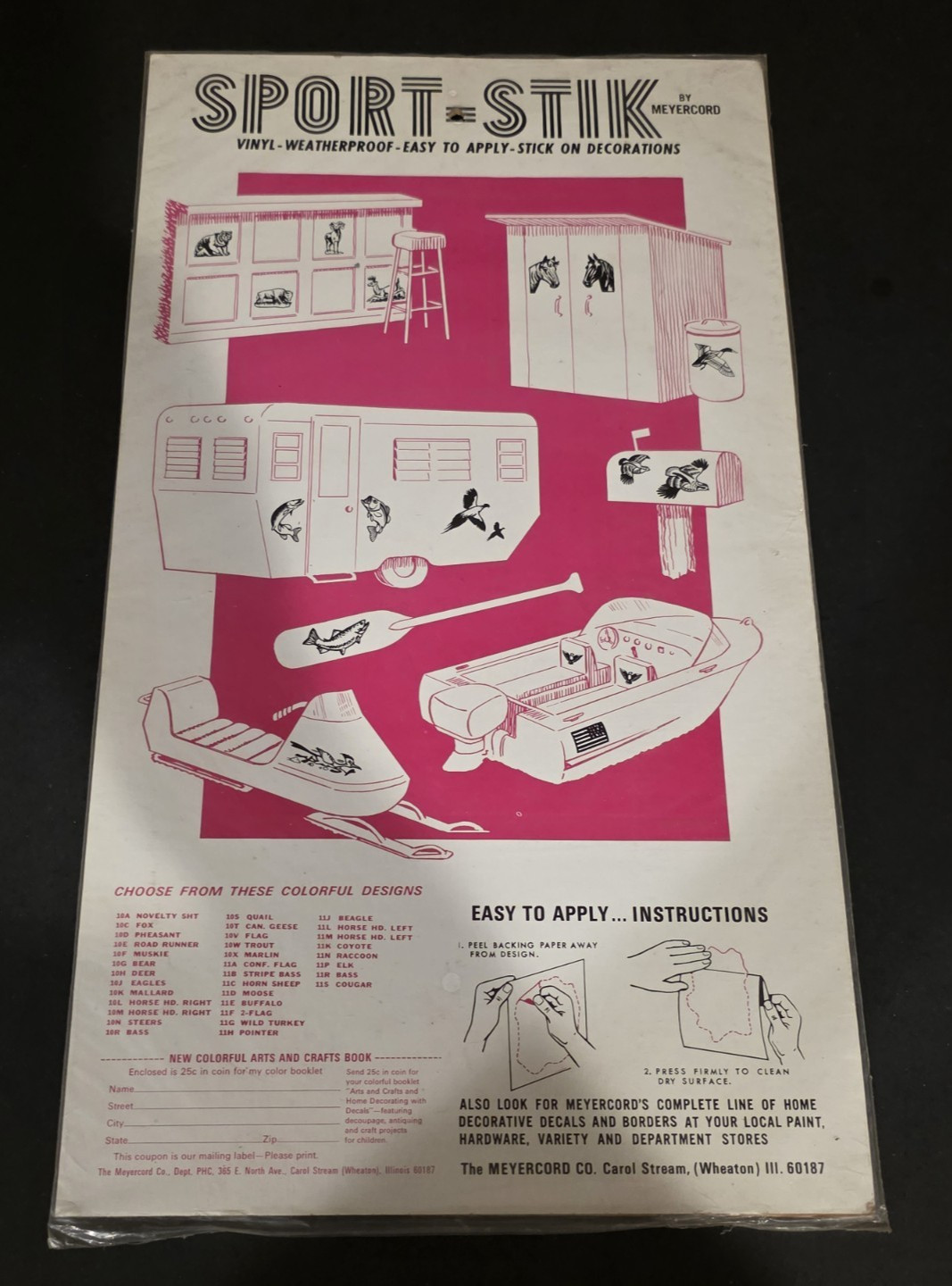 1960's-70's SPORT STIK Original Vinyl Sticker-Decal-UNUSED-Great Display-NOS