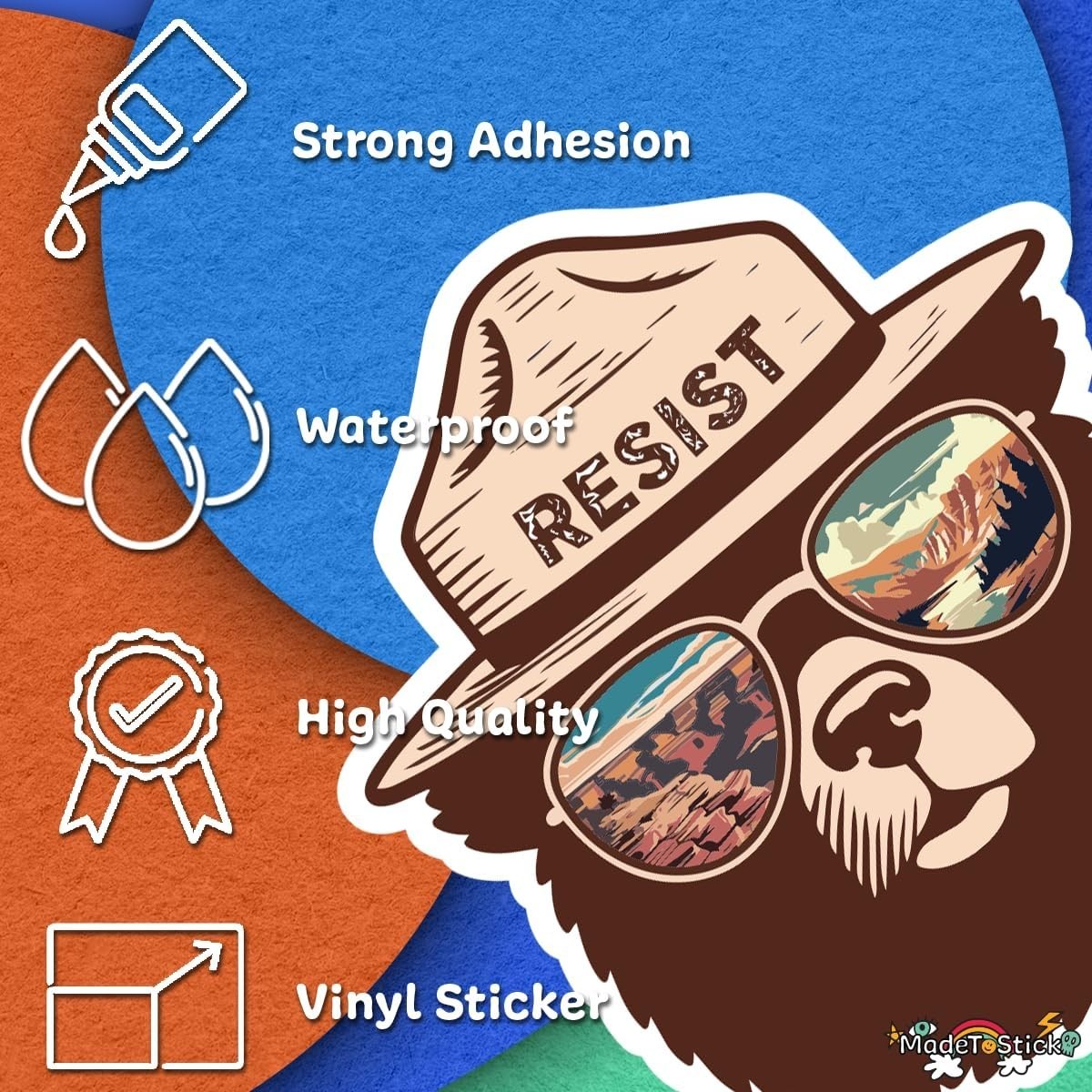 Funny Forest Bear Resist Camping Vinyl Decal Car Truck Bumper Sticker 4.6"x5"