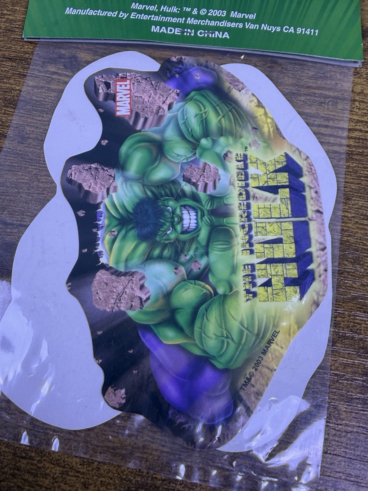 2003 Entertainment Merchandisers Marvel Incredible Hulk Movie 2-Pack Sticker NIB