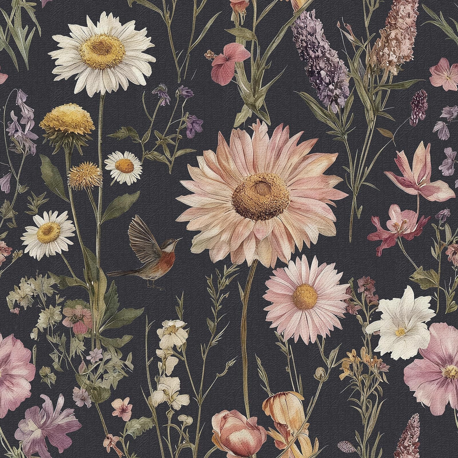 Floral Peel and Stick Wallpaper Vintage Flower Contact Paper
