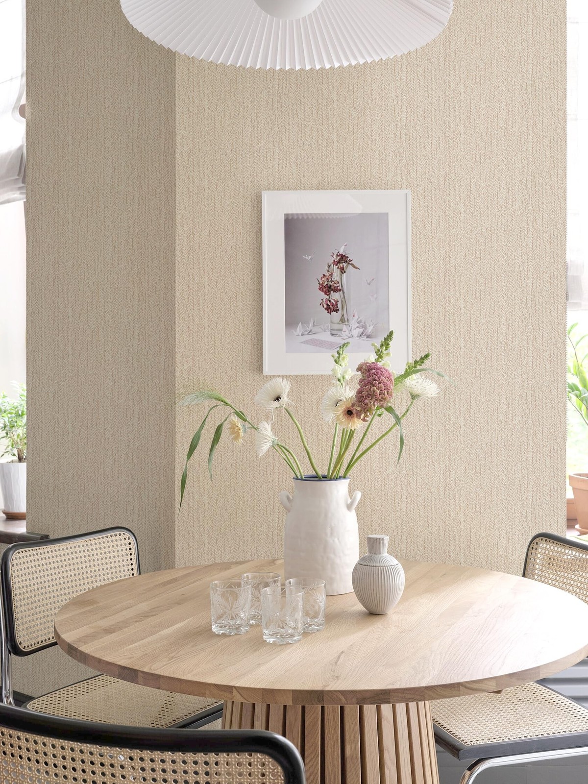 Grasscloth Peel and Stick Wallpaper Beige Contact Paper 15.7inch x 118.1inch …