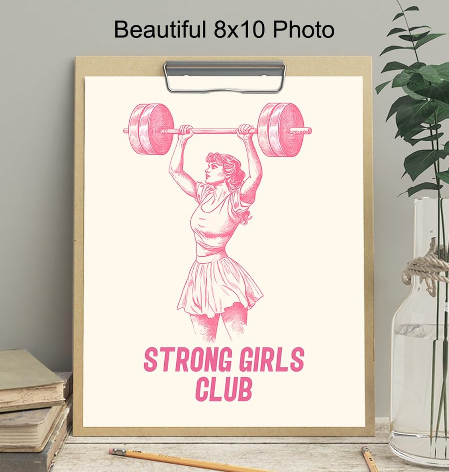 Empowered Womens Art Motivational poster – Strong Women Girly Wall Decor – In…