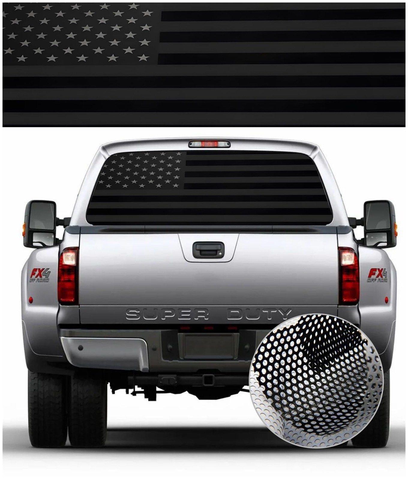 Rear Window Decals for Trucks – 65×22 in Back Window American Flag Decals Fit…