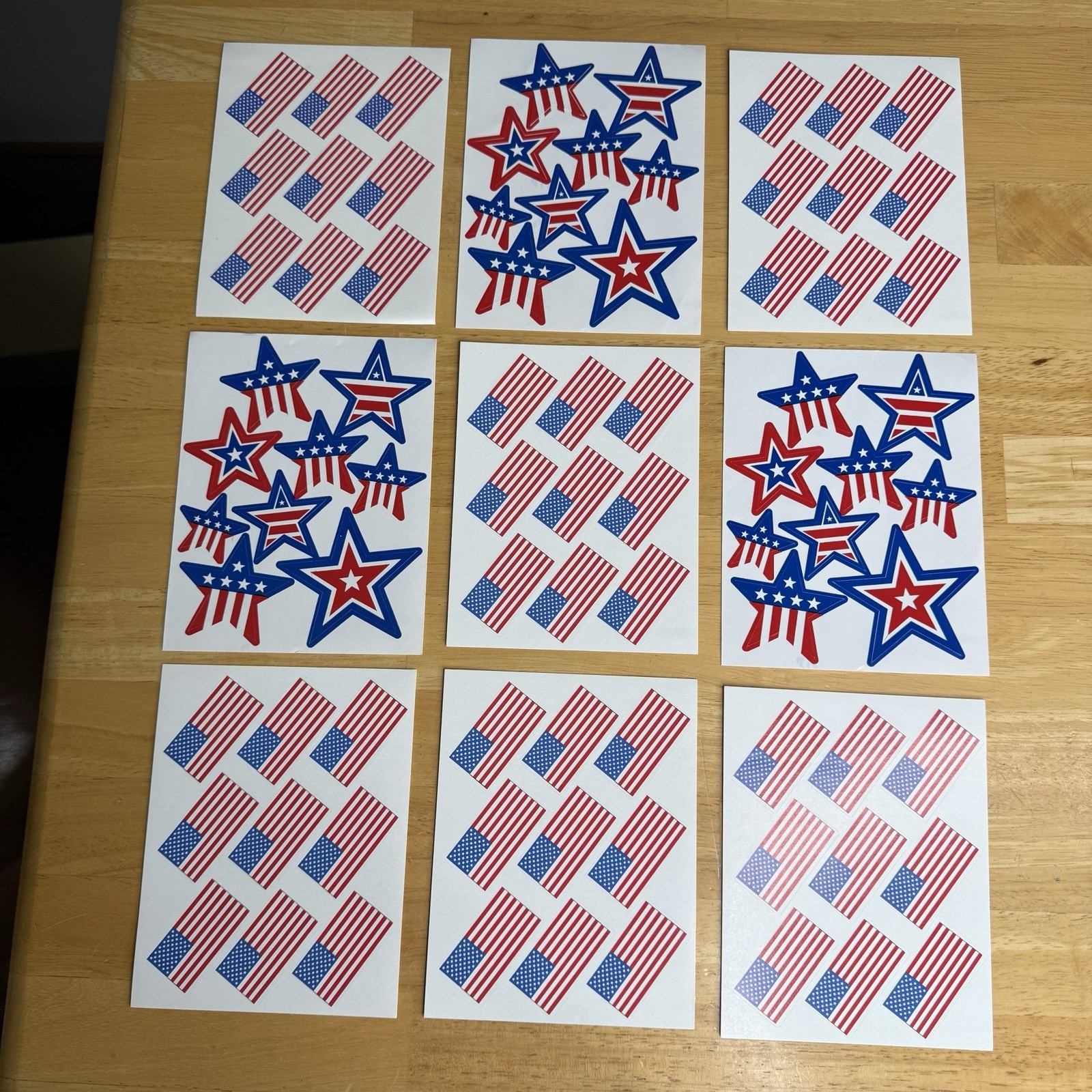 United States American USA Flag Stickers Stars Patriotic Red White & Blue Read