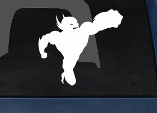 Comic Book Style – Super Hero Silhouette Punch Version 2- Car Tablet Vinyl Decal