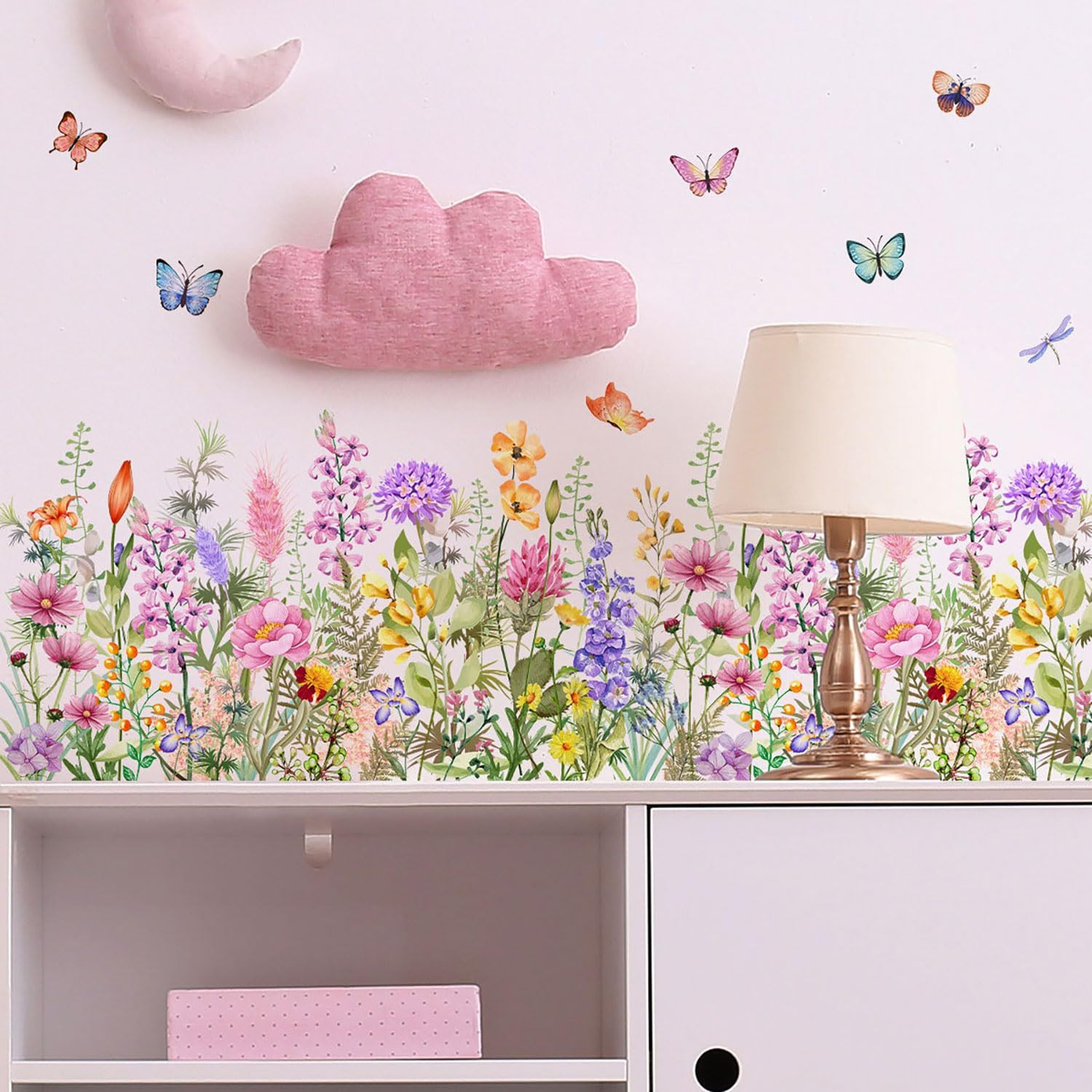 Wildflower Wall Decals Peel & Stick Floral Wall Art – Removable Flower Wall Stic
