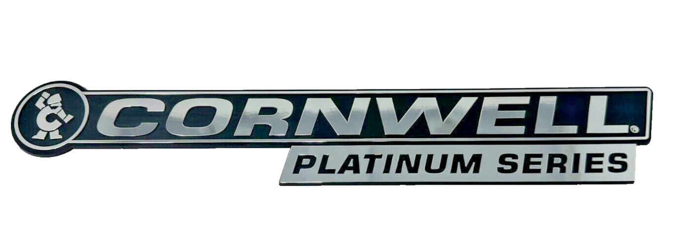 1 – New Cornwell Platinum Series Badge, Emblem Chrome & Black 16" x 2-1/2"