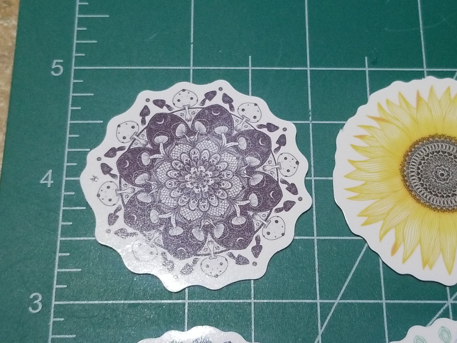 Set Of 6 Mandala Vinyl Decal Stickers Waterproof. 1 3/4" Round. Lot 1