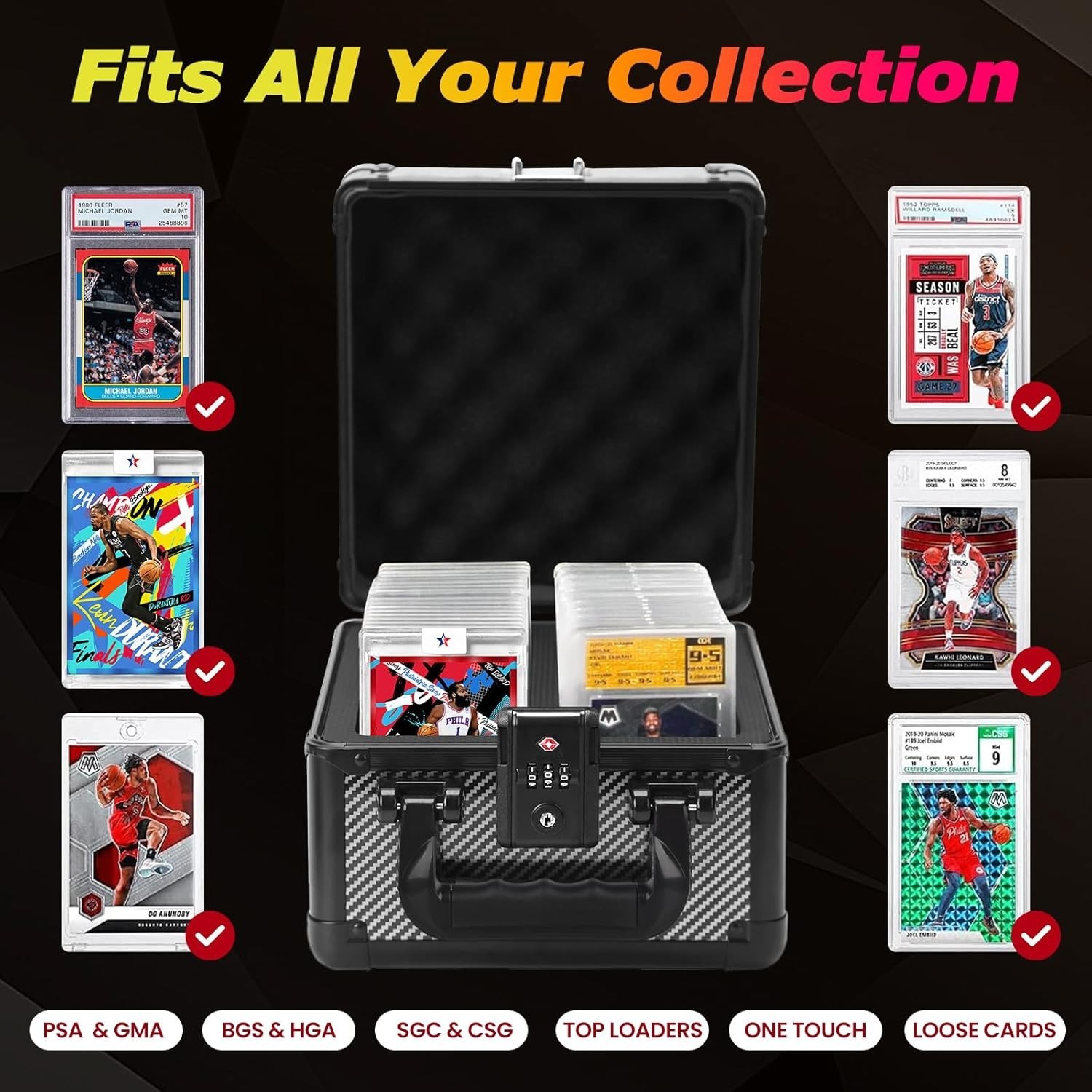 Graded Card Case Upgraded Sports Card Storage Box Waterproof Trading Card Holder