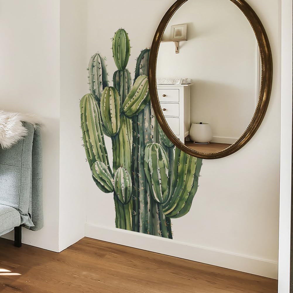 Large Bunch Cacti Wall Decals Botanical Green Plants Cactus Wall Stickers Hom…
