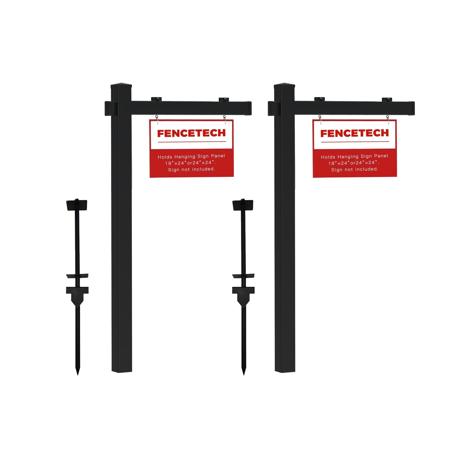 Vinyl PVC Real Estate Sign Post 6' Tall, Realtor Yard Sign Post, 47" Arm Hold…