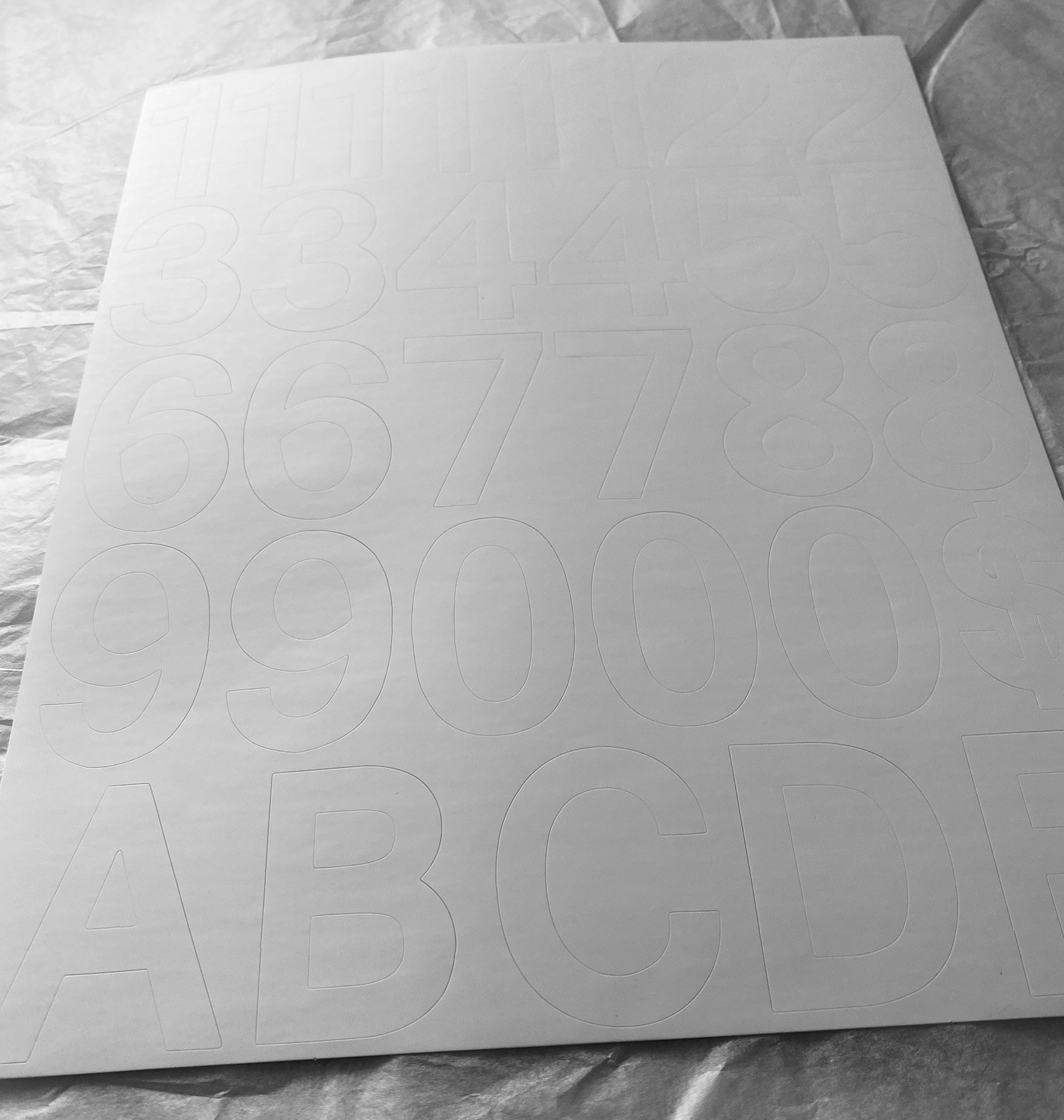 8 Sheets Self Adhesive Vinyl Letters Numbers Kit Mailbox Numbers 2 Inch White
