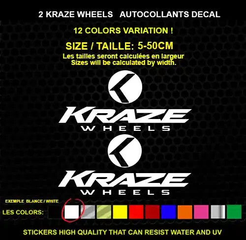 2 Kraze Wheels Decorative Stickers – Vehicles & Accessories, 2 Piece Set