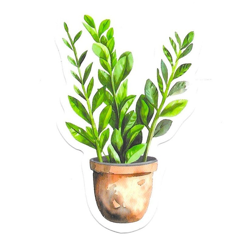 Vinyl Sticker Die Cut ZZ Plant Decal Foliage Houseplant Journal Scrapbook Laptop