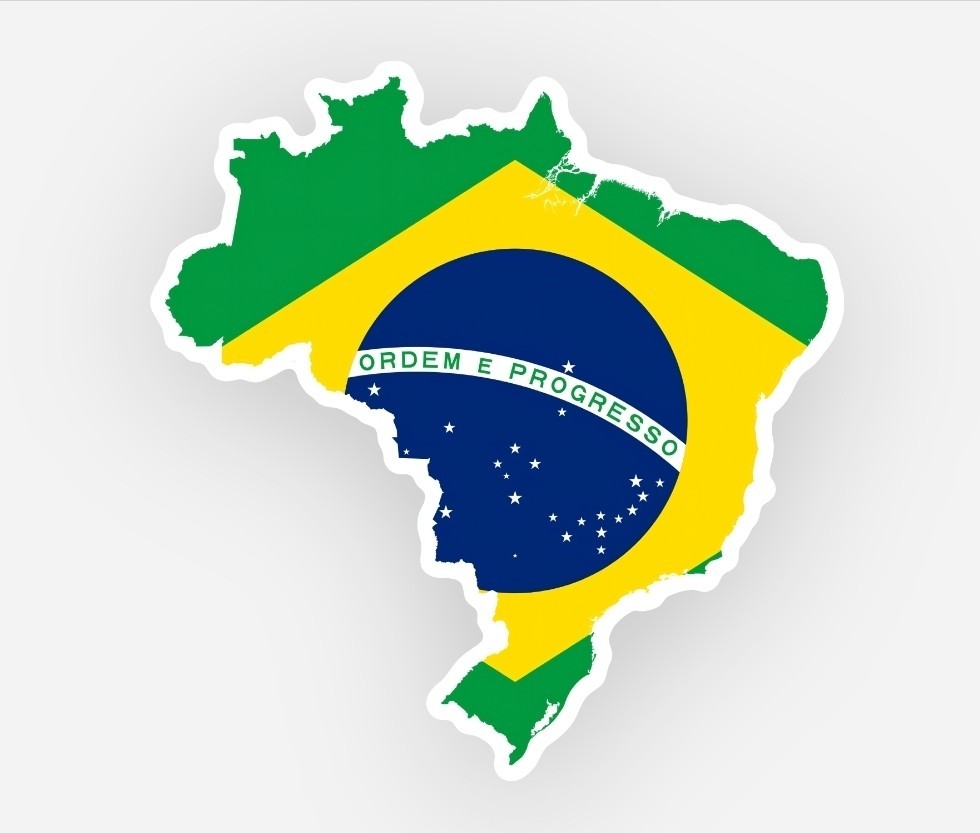 Brazil Flag Map Sticker 3 Inch Fifa Soccer Brasil World Cup Laptop Car Ipad
