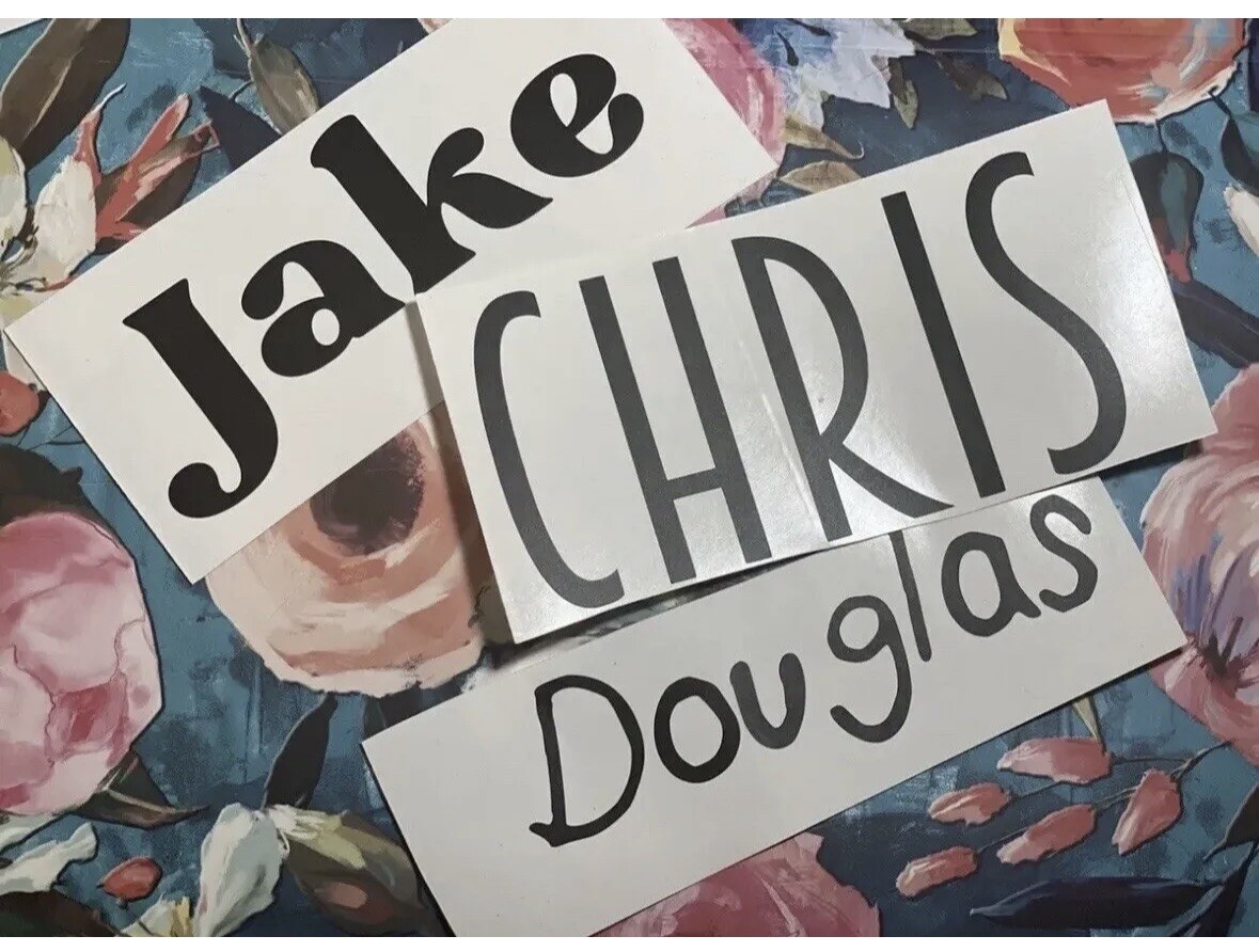 Custom Vinyl Lettering Transfer Decal Sticker Personalized Wall Window
