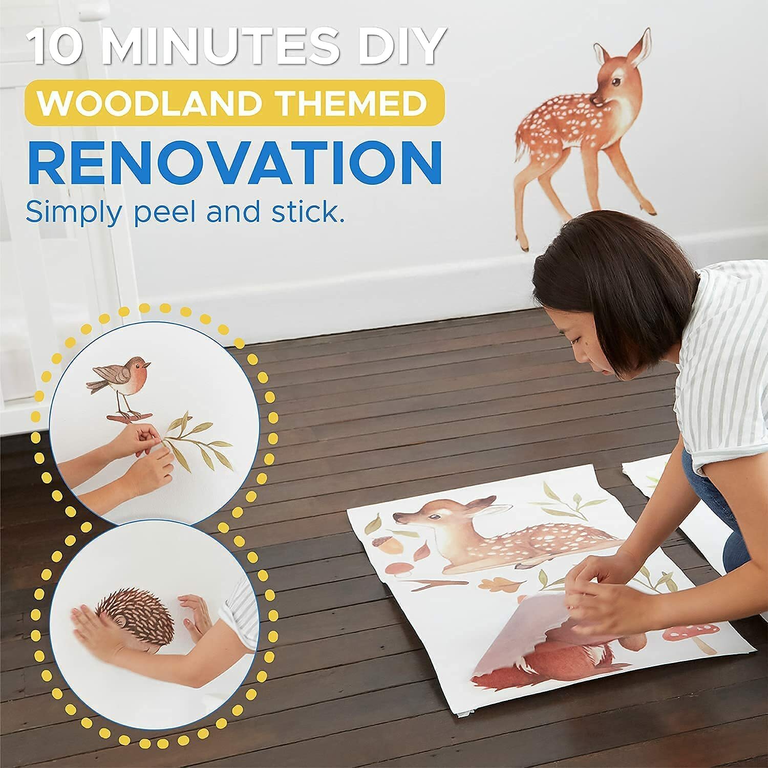 28pc Woodland Animal Wall Stickers Decal Baby Nursery Room Decoration Gift Idea
