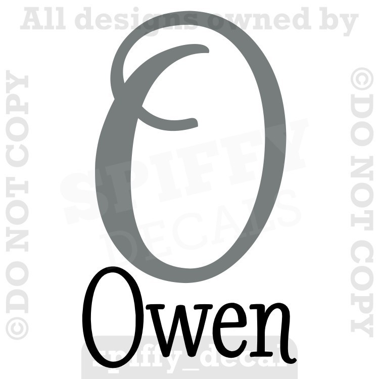 Monogram Personalize Custom Name Vinyl Wall Decal Nursery Bedroom Child Girl Boy