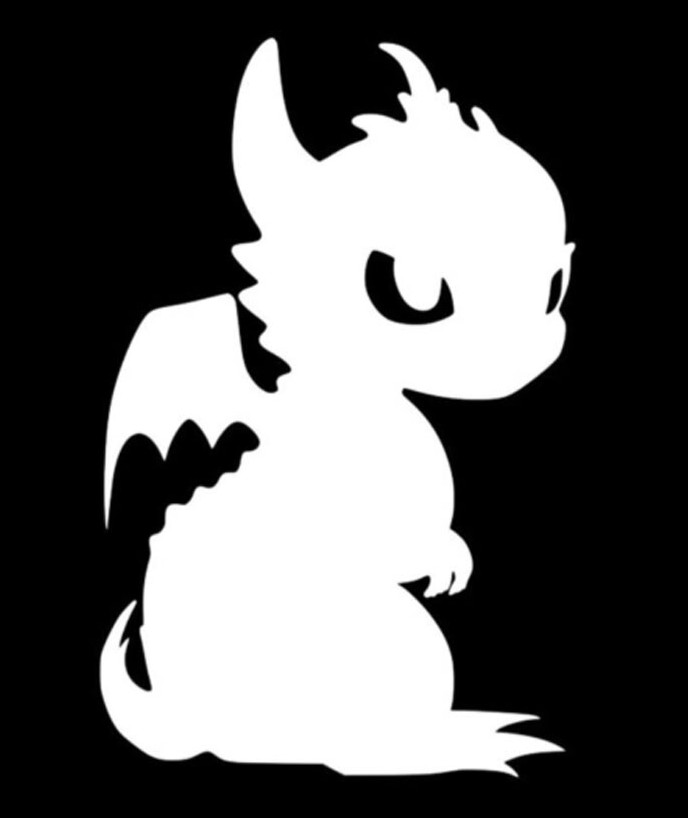 Baby Toothless Dragon 5" Vinyl Decals Black or White Car Truck Window