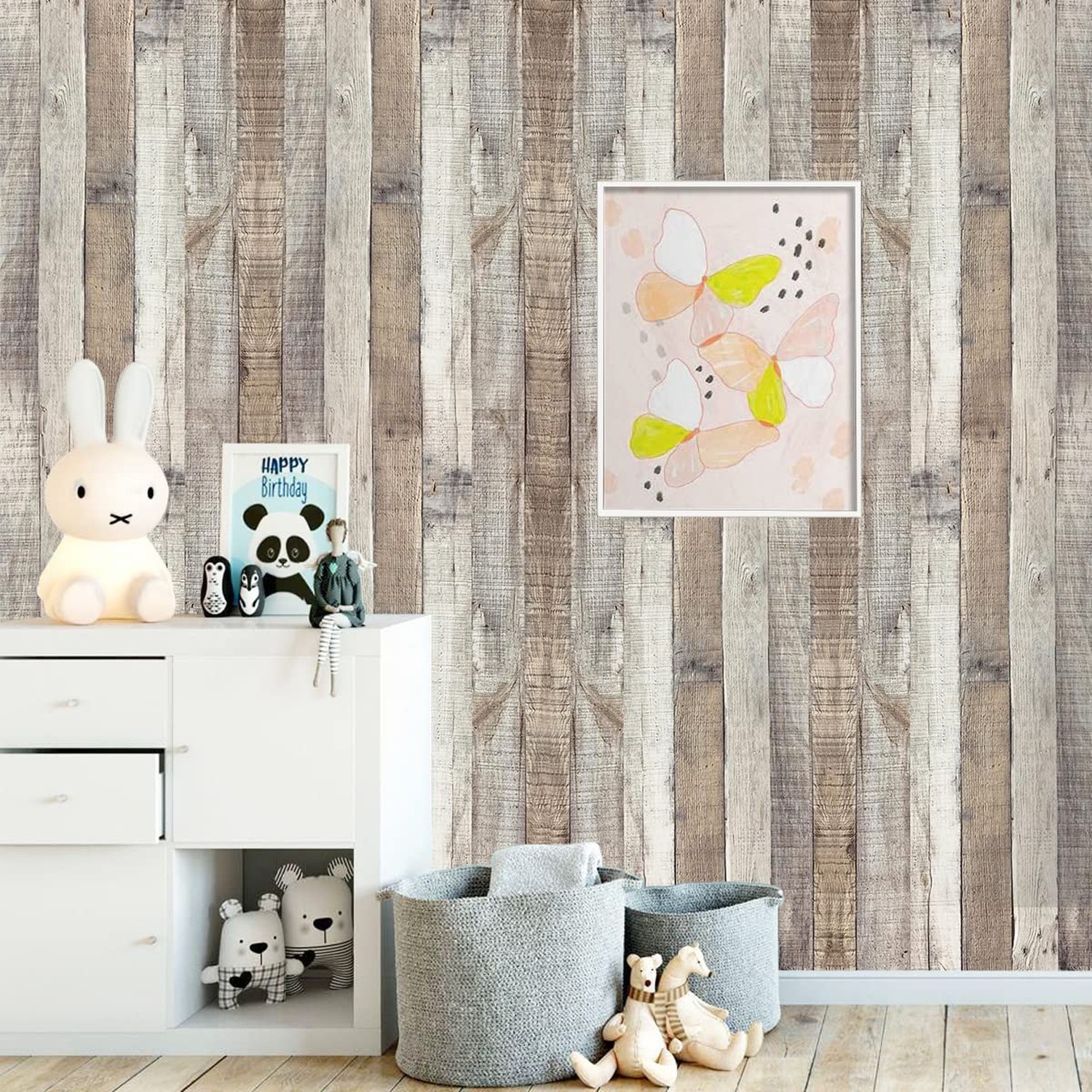 Vintage Wood Wallpaper Rustic Wood Wallpaper Stick and Peel Self Adhesive Dis…
