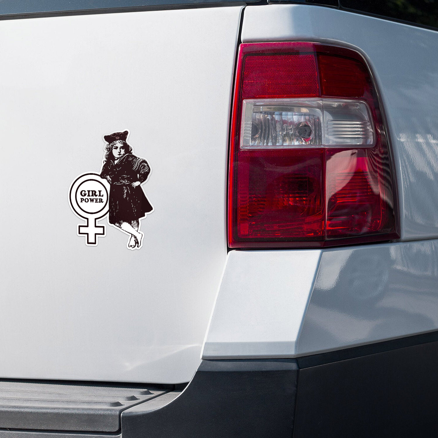 Girl Power Retro Car Bumper Vinyl Sticker Decal