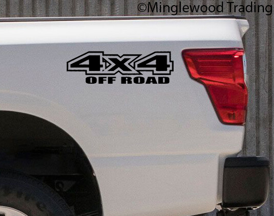 pair 4X4 OFF ROAD Vinyl Decals V4 – 4 by 4 Truck 4 x 4 4WD – Die Cut Stickers