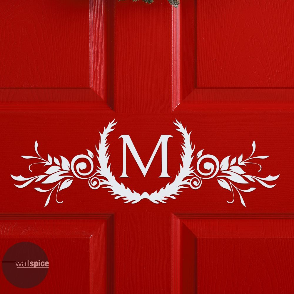 Single Letter Vine Monogram Vinyl Wall Decal Sticker