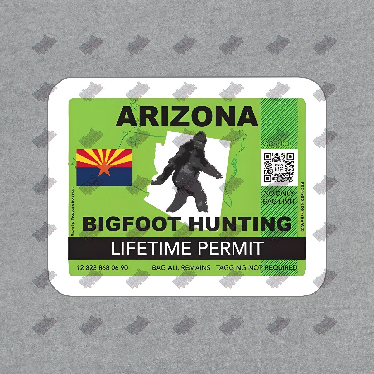 Arizona Bigfoot Hunting Lifetime Permit Vinyl Sticker Funny Sasquatch #597395