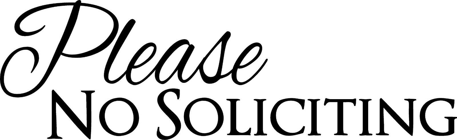 Please No Soliciting Door Vinyl Decal Front Door Decal Sticker Decor Many colors