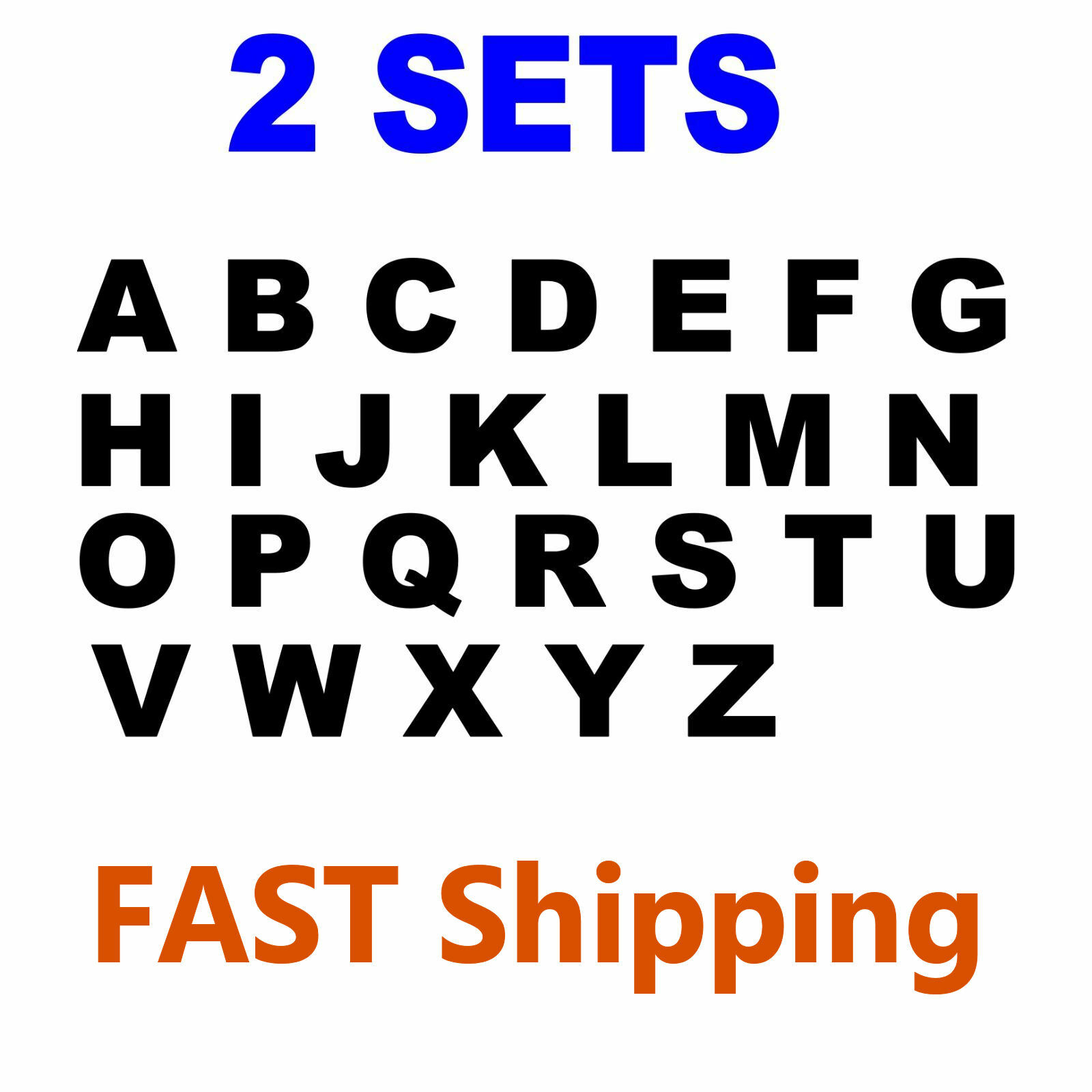2 Sets of Alphabet Letters A to Z 1" Tall – Vinyl Stickers Decals – Select Color