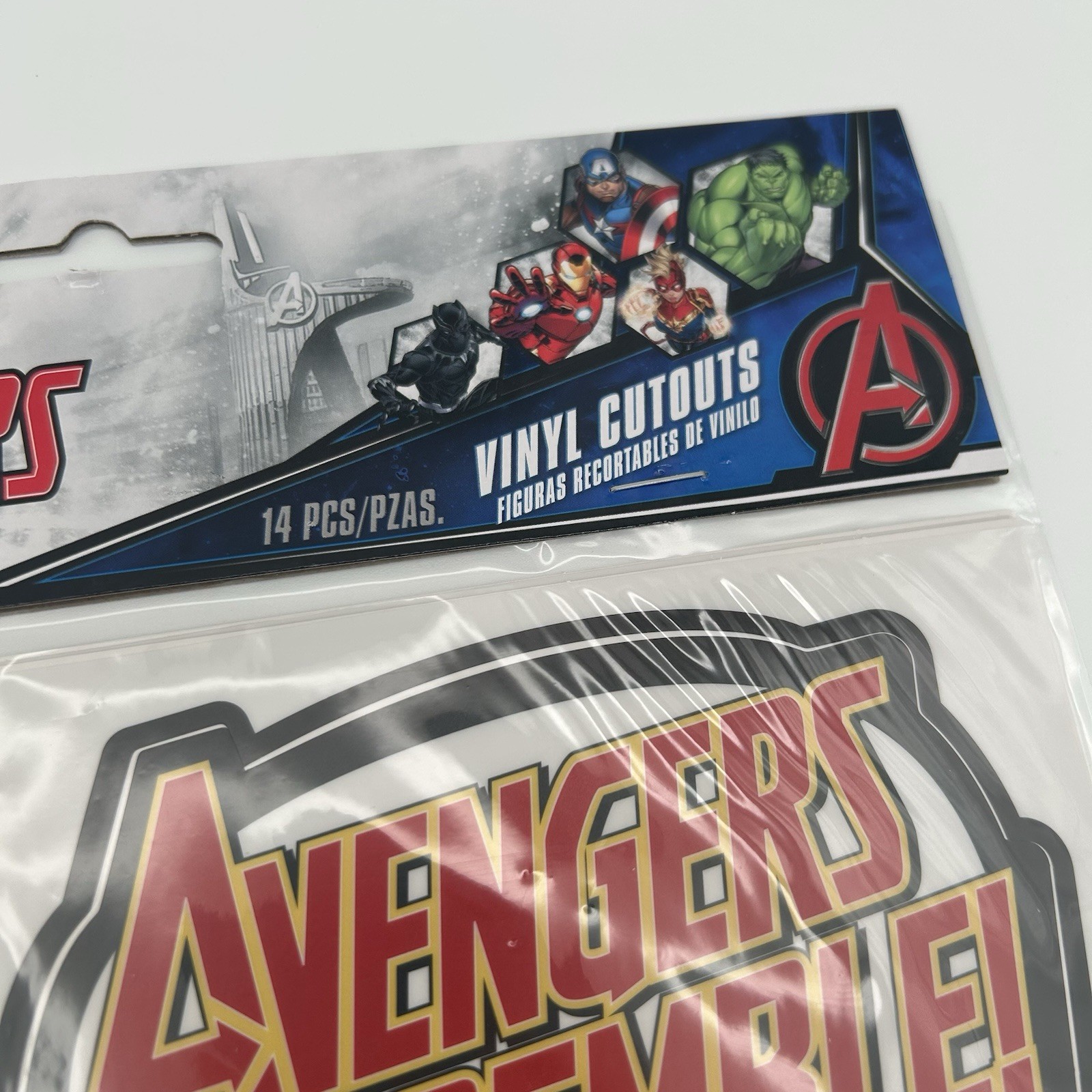 NEW Lot of 2 Marvel Avengers Action Comic Vinyl Cutouts 14 Pieces Each, 28 Total