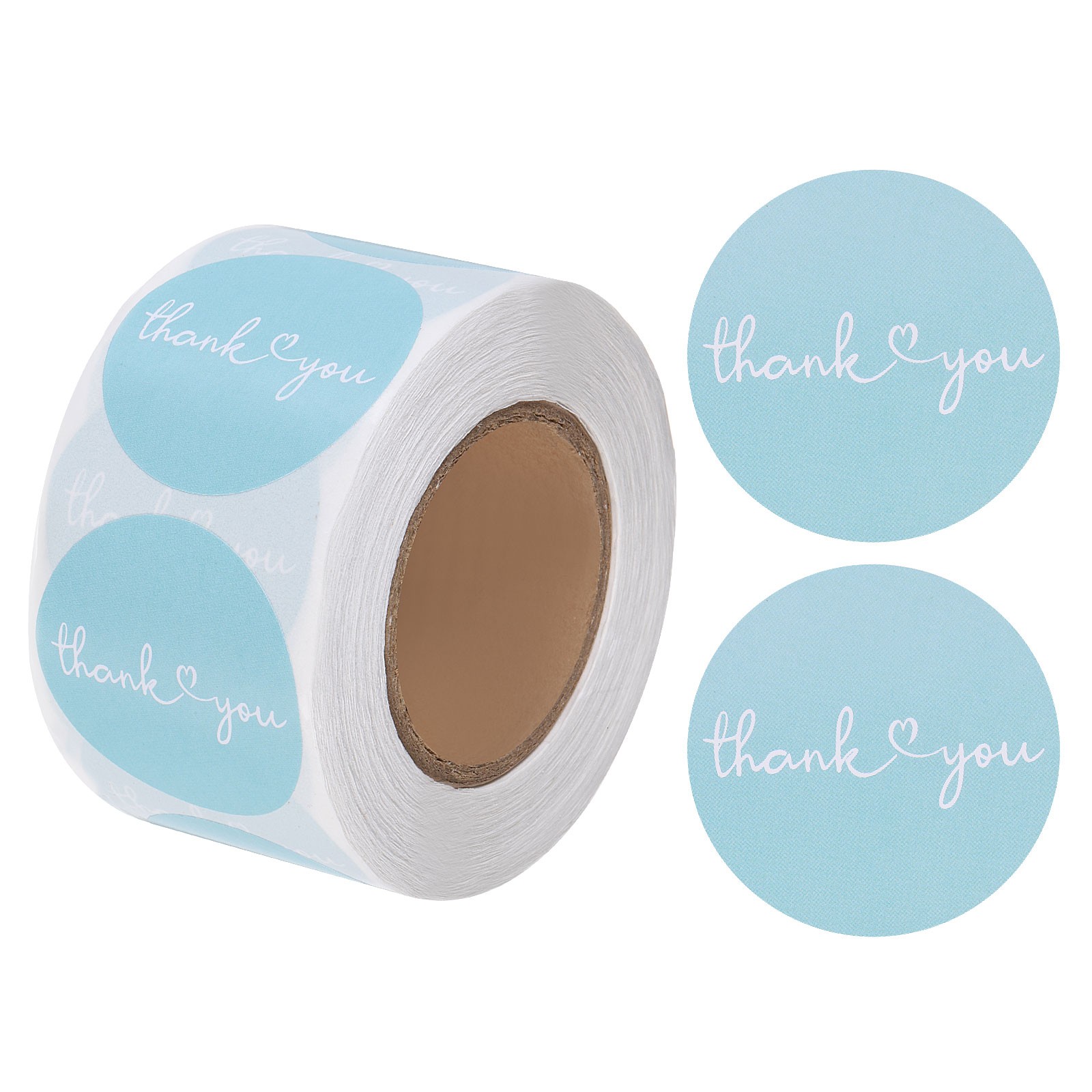500 Pcs Thank You Stickers 1.5" Self Adhesive Round Blue Style P
