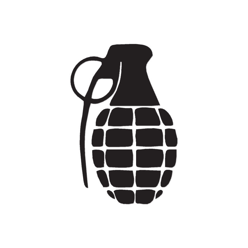 Military Grenade – Vinyl Decal Sticker – Multiple Colors & Sizes – ebn3364
