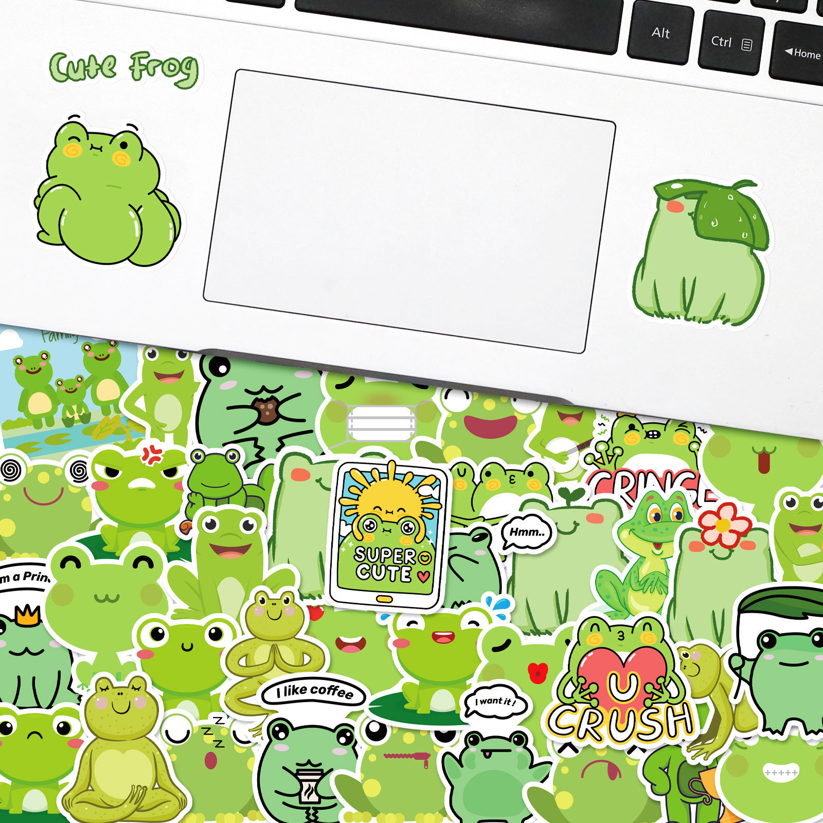 FROG Waterproof Stickers ~ GREEN Toad AMPHIBIAN Removable Vinyl Laptop Decals
