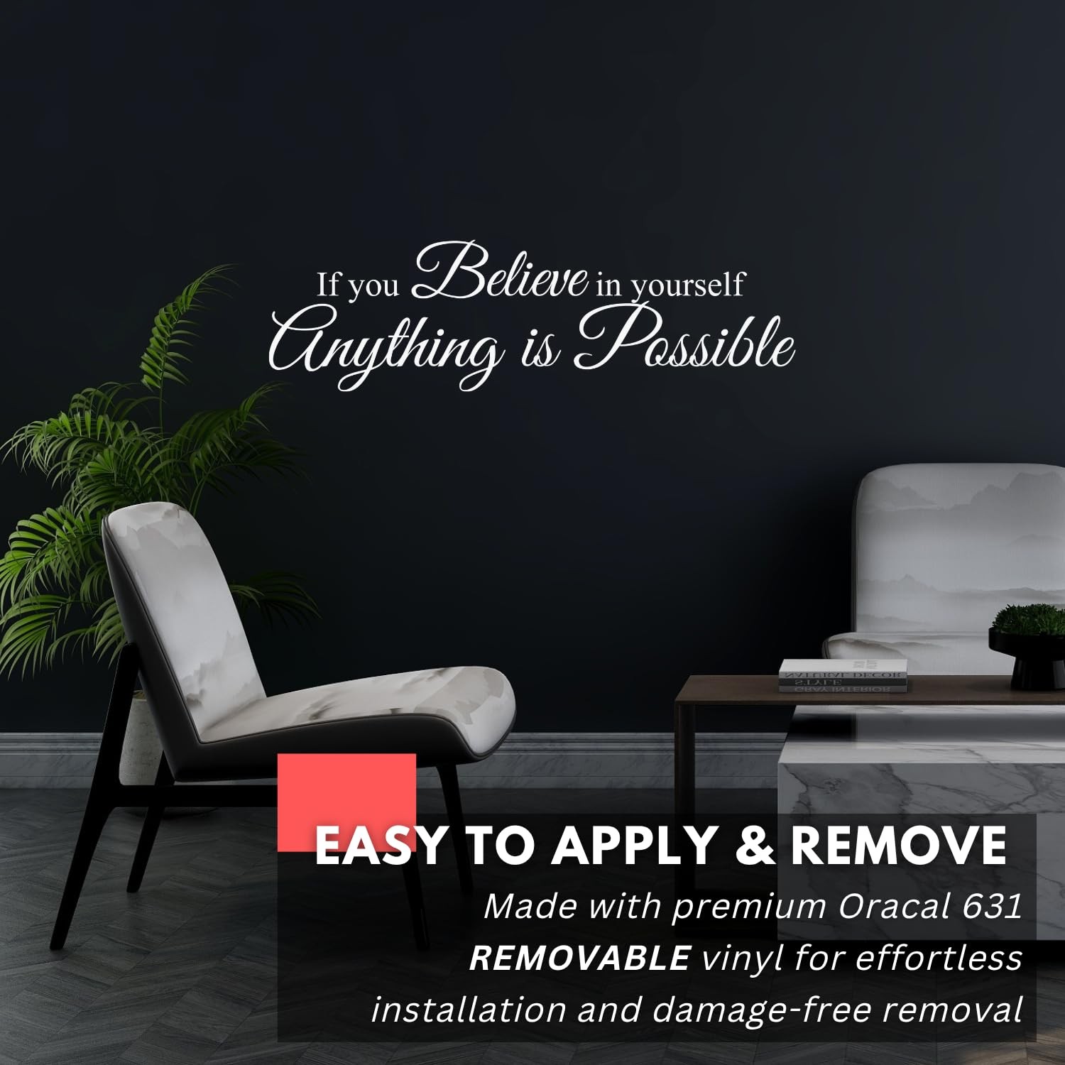 If You Believe in Yourself Anything is Possible Wall Sticker Inspirational Wa…