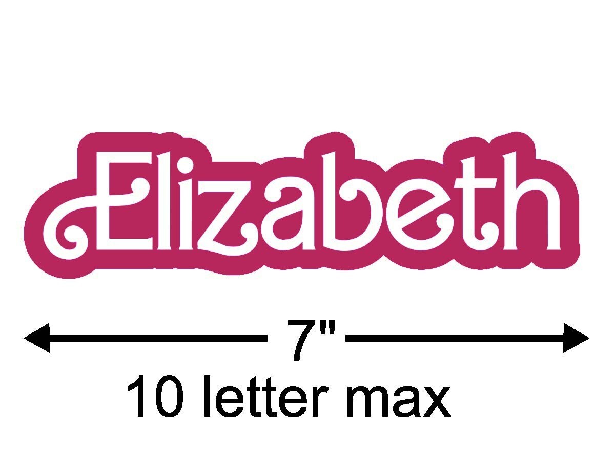 Personalized Name Vinyl Decal- Custom Girl Scroll Font Decal- Pink
