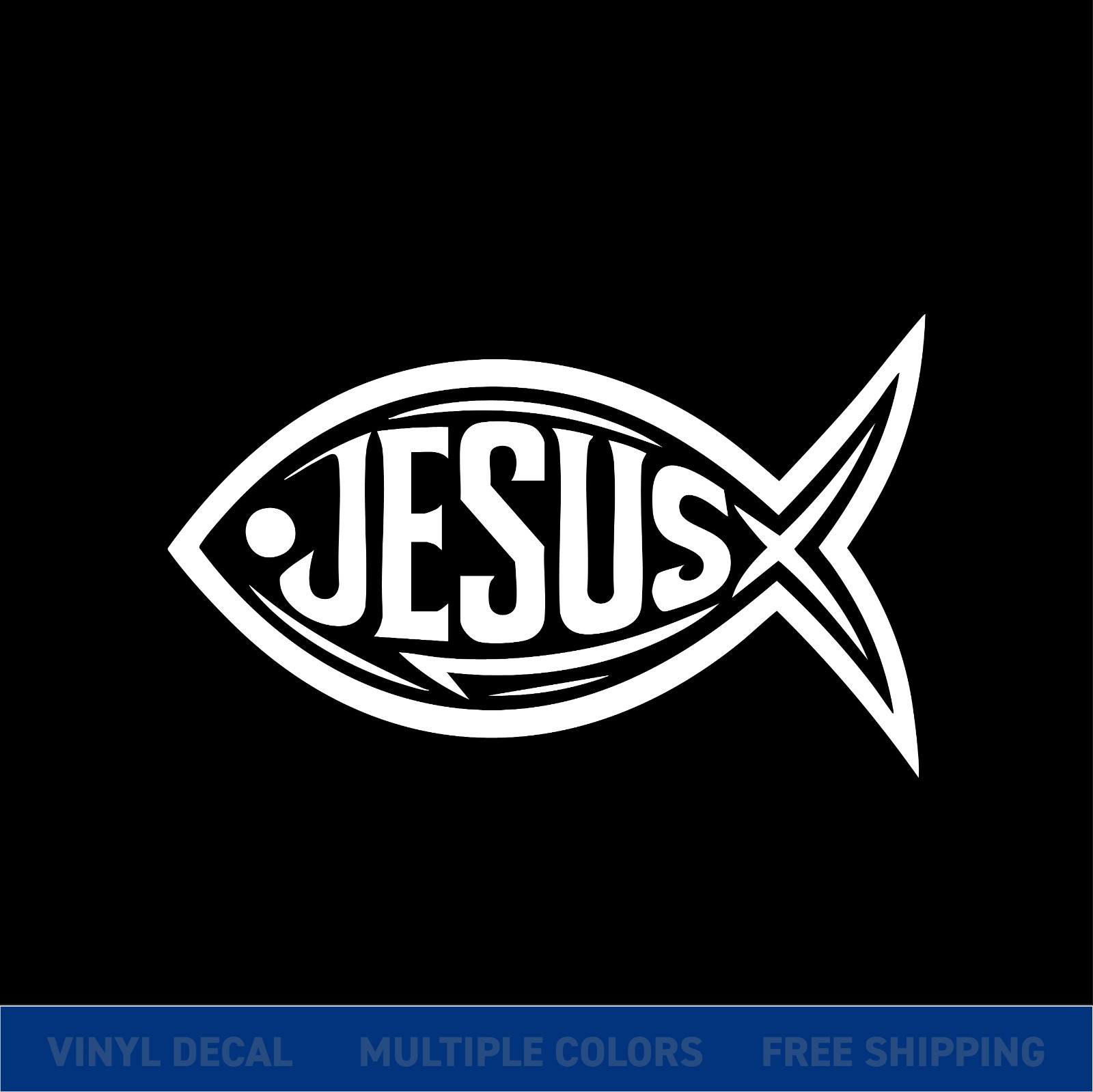 Jesus Ichthys Sticker Vinyl Decal – Christian God Faith Car Window Wall