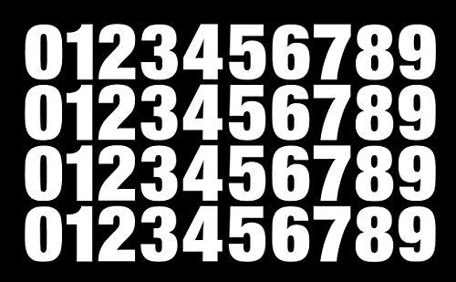 0-9 Reflective Numbers White Sticker Vinyl Decals CHOOSE 1"-12" Set Of 40 (RV2)